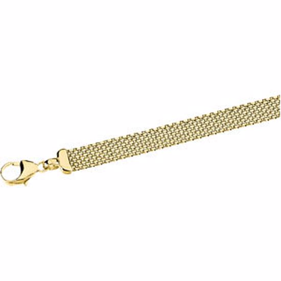 CH270:140357:P 14kt Yellow Solid Flat Mesh 7" Bracelet