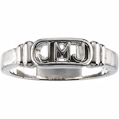 R16643:165617:P Sterling Silver Jesus, Mary and Joseph Ring Men's Size 8 