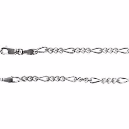 CH433:240060:P Sterling Silver 3.5mm Figaro 16" Chain
