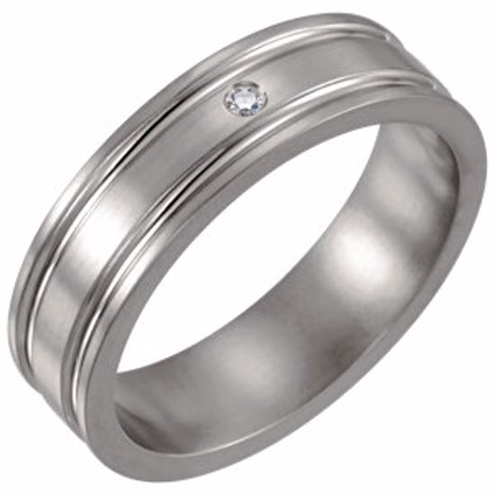 120354:241815:P Titanium .025 CTW Diamond Grooved 6mm Band Size 12 