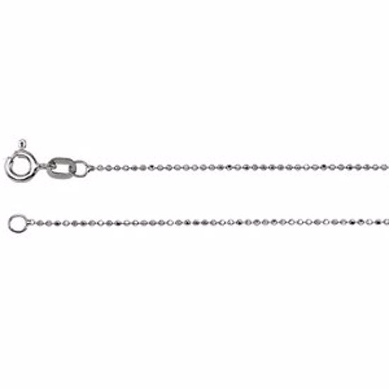 CH227:244576:P 14kt White Solid Diamond-Cut Bead 20" Chain