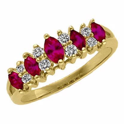 61599:252052:P 14kt Yellow 1/4 CTW Ruby & Diamond Anniversary Ring