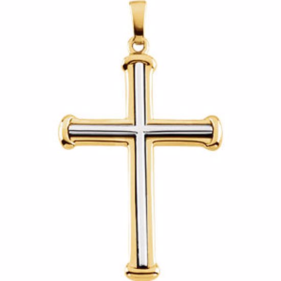 R41165:254408:P Two-Tone Cross Pendant