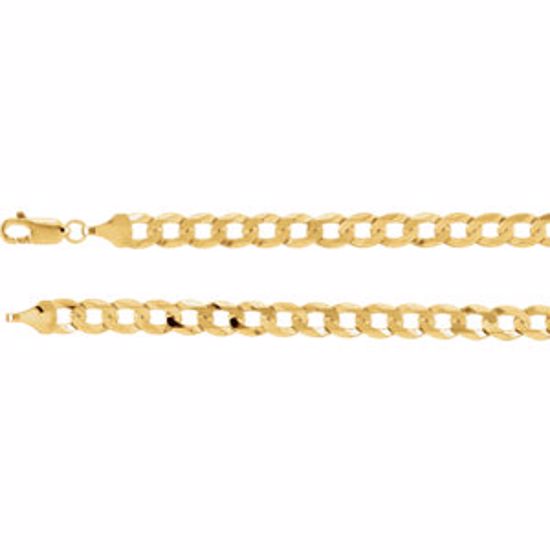 CH647:288123:P 14kt Yellow 6.25mm Curb 16" Chain
