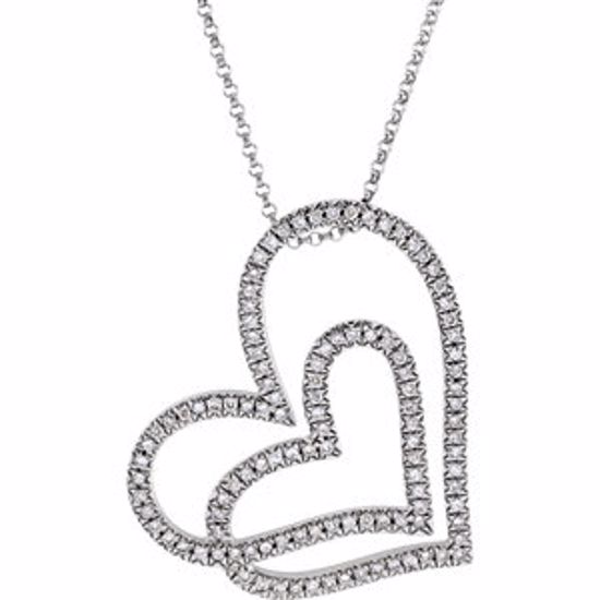 63805:301585:P 14kt White 1/2 CT tw Diamond Necklace