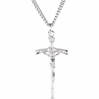 R41428:302033:P Sterling Silver 38x18mm Crucifix Pendant without Packaging