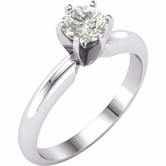 63183:288559:P 14kt White 5mm Round Forever Classic&trade; Moissanite Engagement Ring