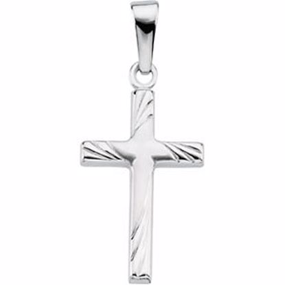 R41281:305401:P 14kt White 17.5x12 Cross Pendant