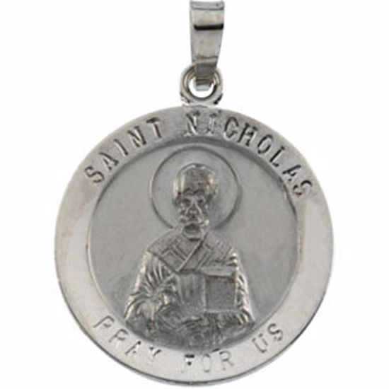 R16403:305275:P 14kt White 18.25mm St. Nicholas Medal