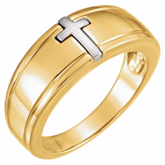 R7051:65587:P Two-Tone Cross Ring