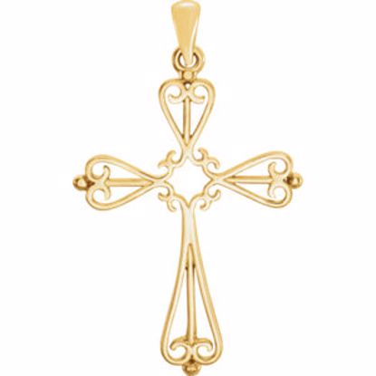 R80070:76046:P 10kt Yellow 33x25mm Cross Pendant Mounting