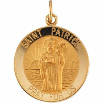 R16325:66794:P 14kt Yellow 18mm Round St.Patrick Medal