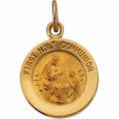 R5055:67339:P 14kt Yellow 12mm First Communion Medal