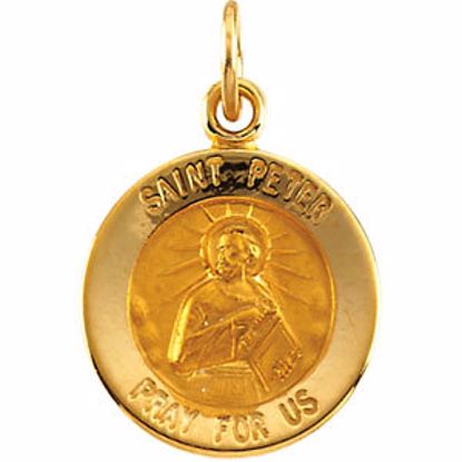 R16320:103868:P 14kt Yellow 12mm Round St.Peter Medal