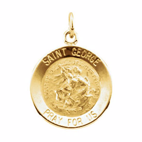 R16334:103931:P 14kt Yellow 15mm Round St. George Medal