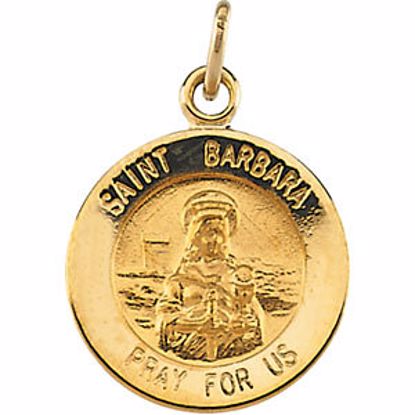 R16314:103683:P 14kt Yellow 12mm St. Barbara Medal