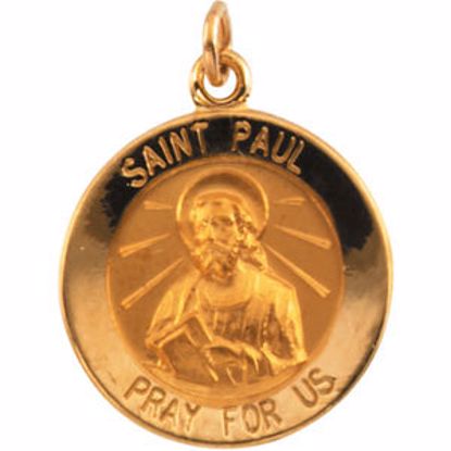 R16370:103925:P 14kt Yellow 15mm Round St.Paul the Apostle Medal