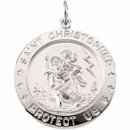 R16443:105094:P Sterling Silver 25mm St. Christopher Medal