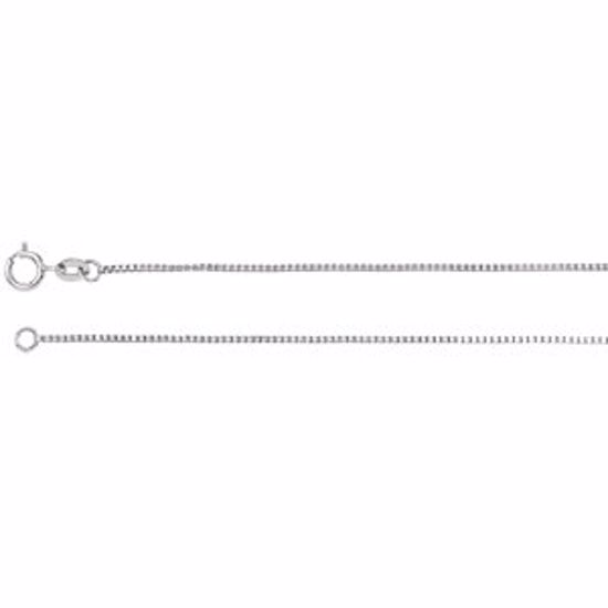 CH80:106094:P 14kt White .75mm Solid Box 20" Chain