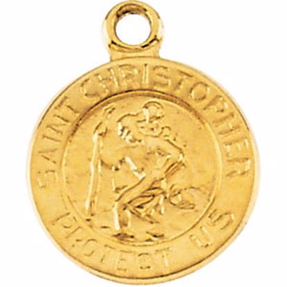 R5024:129589:P 18kt Yellow 21.75mm St. Christopher Medal