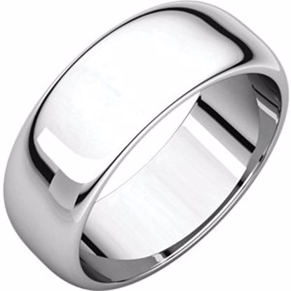 HR9:149234:P 10kt White 7mm Half Round Band