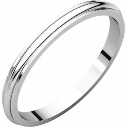 HRE8:149343:P 10kt White 2mm Half Round Edge Band