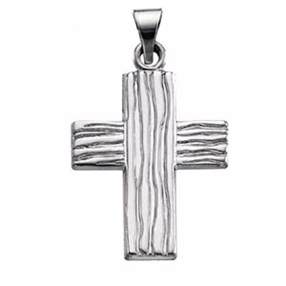 R41030:165622:P 14kt White 23x19mm The Rugged Cross® Pendant without Packaging