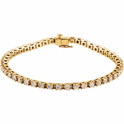 60872:209513:P 14kt Yellow 4 1/2 CTW Diamond Line 7.25" Bracelet