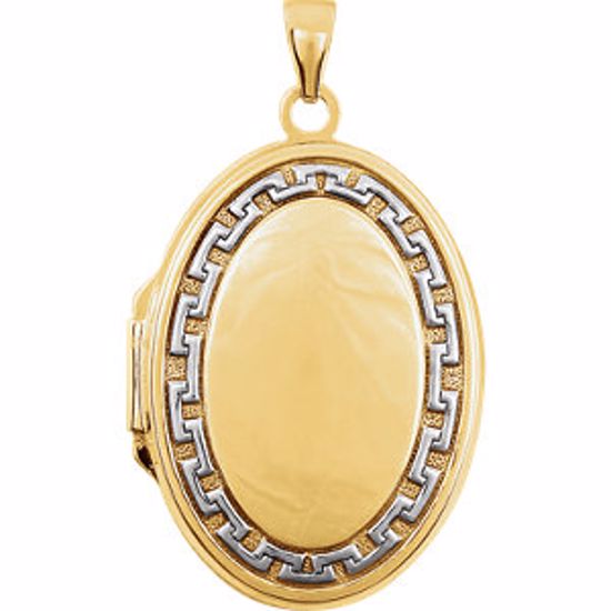 21963:238975:P 14kt Two-Tone Oval Locket