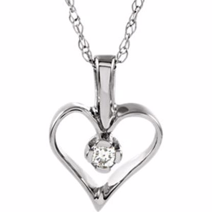 60961:251750:P 14kt White .03 CTW Diamond Heart 18" Necklace