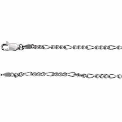 CH434:240064:P Sterling Silver 2.5mm Figaro 18" Chain
