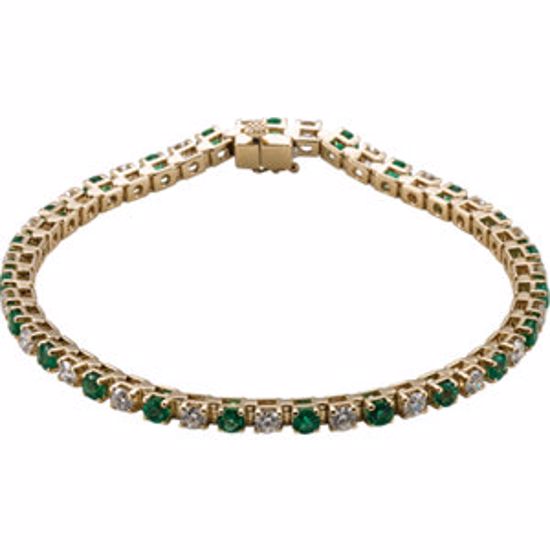 62078:255393:P 14kt Yellow Emerald & 2 3/8 CTW Diamond Bracelet