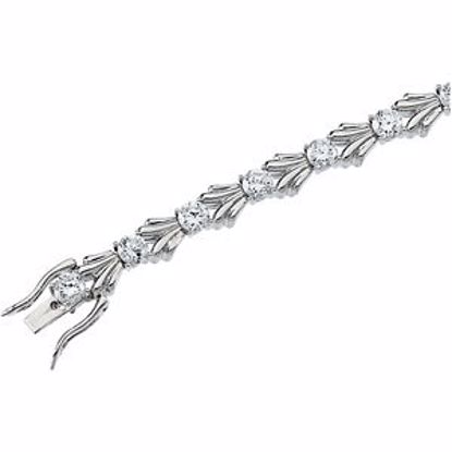 61818:260745:P Sterling Silver Cubic Zirconia 7.5" Bracelet