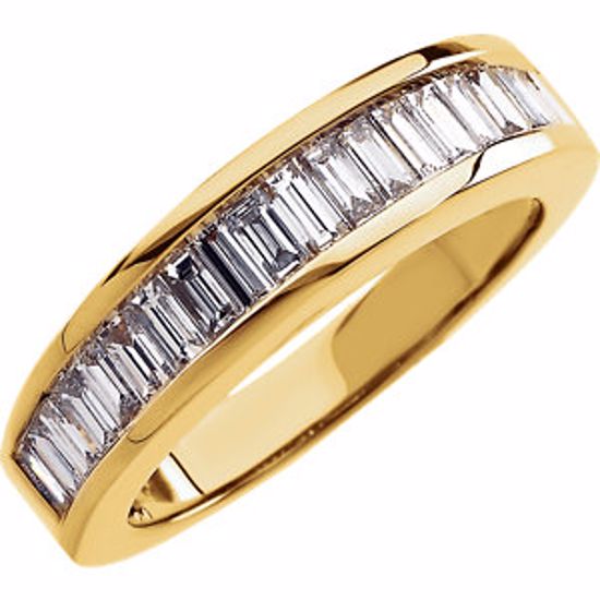 62186:262758:P 14kt Yellow 1 CTW Diamond Baguette Anniversary Band Size 5