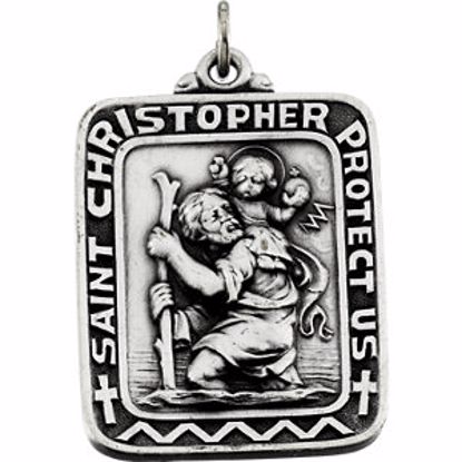 R41516:304523:P Sterling Silver 31.5x25.75 St. Christopher Medal