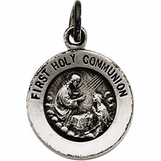 R5055:304513:P Sterling Silver 12mm First Communion Medal