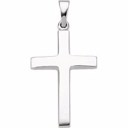 R41279:305418:P 14kt White 30.8x15.7mm Cross Pendant