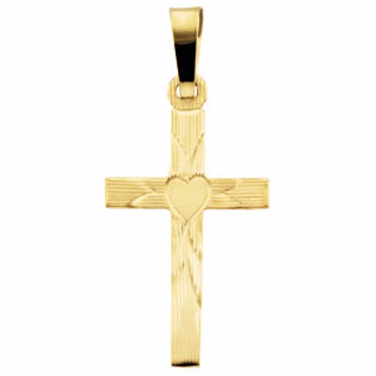 R16154:66931:P Cross with Heart Pendant 