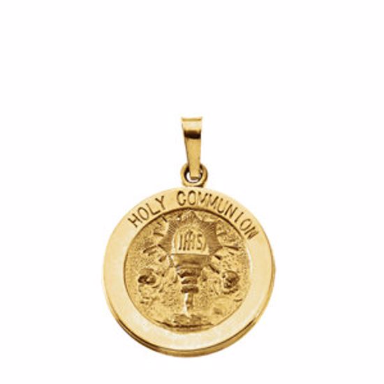 R16342:66810:P 14kt Yellow 18.25mm Round Holy Communion Medal