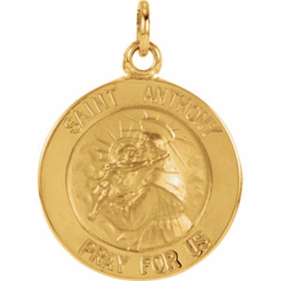 R5037:67329:P 14kt Yellow 15mm St. Anthony Medal