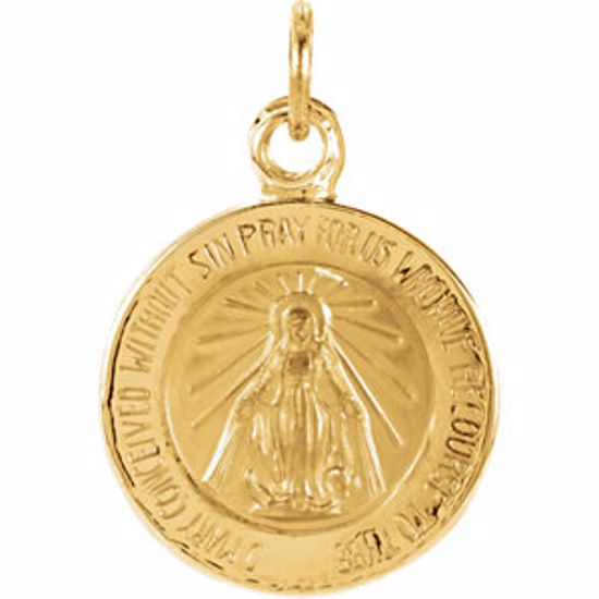 R5019:62442:P 14kt Yellow 12mm Miraculous Medal