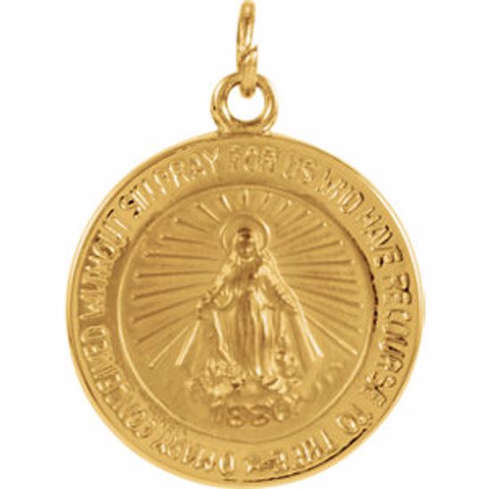 R5019:62443:P 14kt Yellow 14.75mm Miraculous Medal