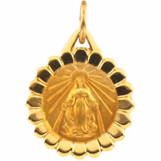 R16427:103999:P 14kt Yellow 13x11mm Miraculous Medal