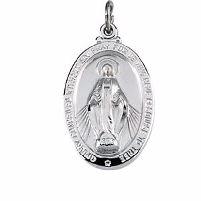 R16442:105090:P Sterling Silver 26x18mm Miraculous Medal