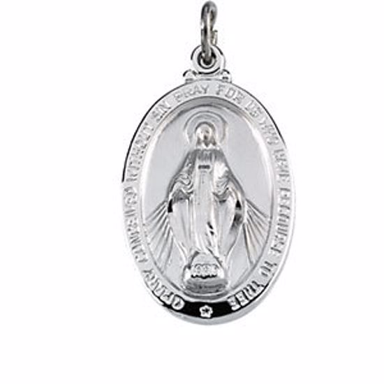 R16442:105090:P Sterling Silver 26x18mm Miraculous Medal