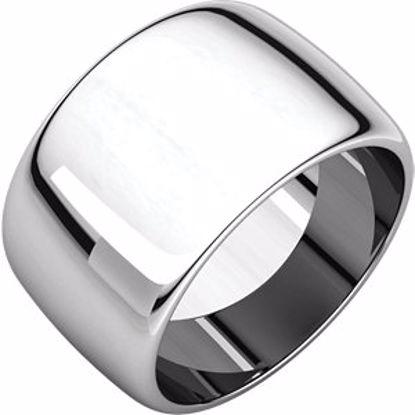 HR7:149216:P 10kt White 12mm Half Round Band