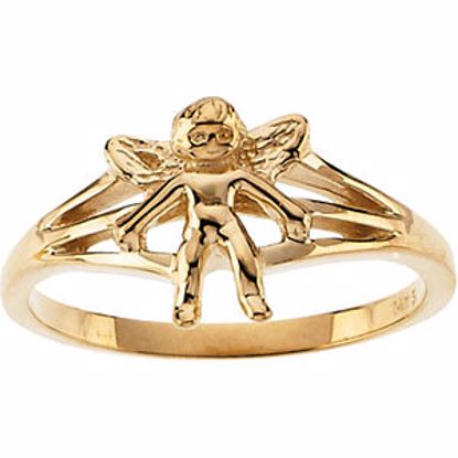 R16610:141138:P 10kt Yellow Angel Chastity Ring Size 7