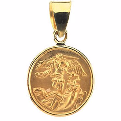 R16941:129578:P 18kt Yellow 13mm St. Michael Medal