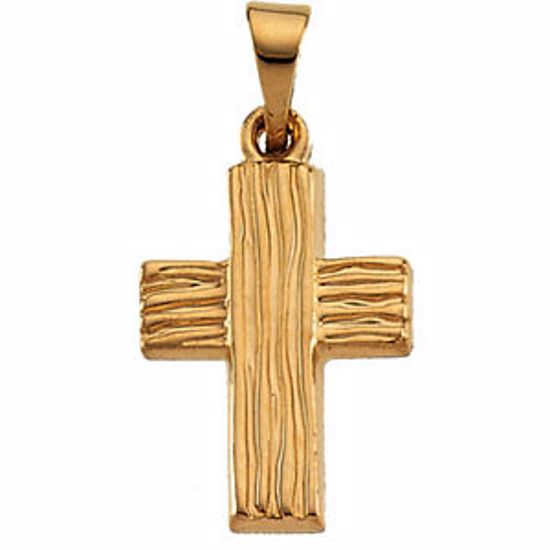 R41030:165349:P 14kt Yellow 13x10mm The Rugged Cross® Pendant without Packaging