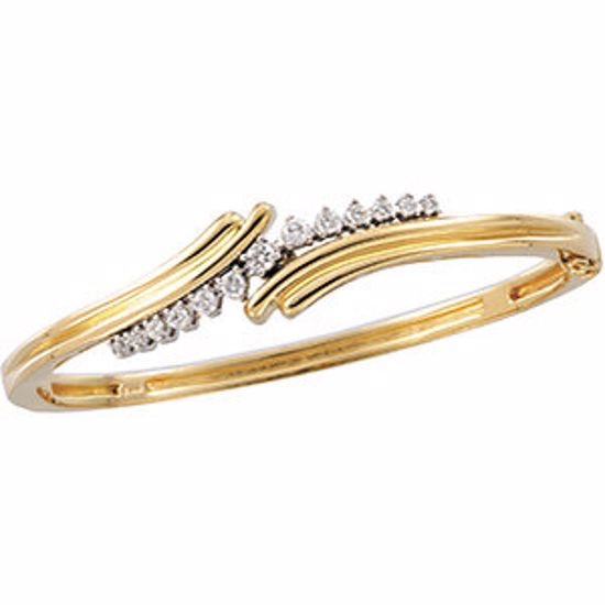 60886:209526:P 14kt Two-Tone 1/2 CTW Diamond Bangle Bracelet